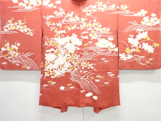 波に草花模様絵羽織